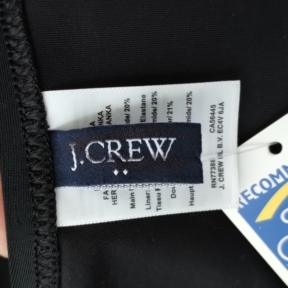 NWT J. Crew Ruched Bandeau black ruched one piece Sz XS - Picture 16 of 16